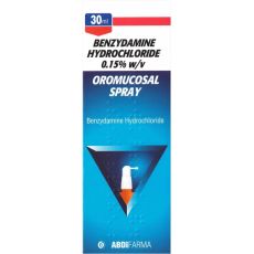 Benzydamine 0.15% Oromucosal Spray 30ml