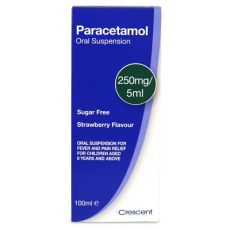 Paracetamol 250mg/5ml Sugar Free Oral Suspension 100ml