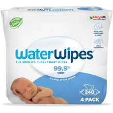 WaterWipes Baby Wipes 4x60s (240 Wipes)