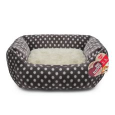 Rosewood Grey & Cream Spot Bed - 16"