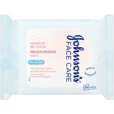 Johnson's Face Care Makeup Be Gone Moisturising Wipes 25s