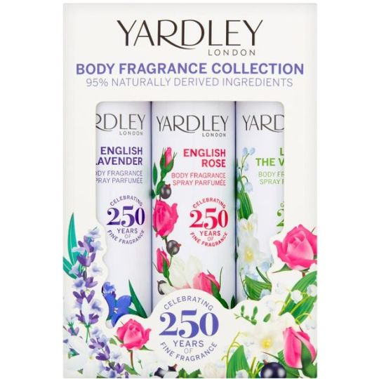 Yardley Body Spray Collection 3 X 75ml English Rose/English Lavender ...